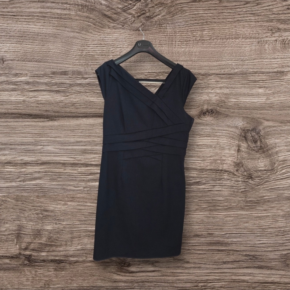 RW&CO. Dark Navy Asymmetrical Midi Dress Size 12